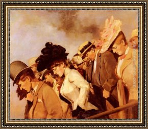 Dvorak Framed Paintings - At The Races by Franz Dvorak