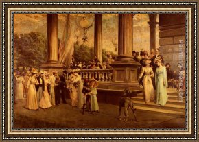 Dvorak Framed Paintings - The Concert, Saratoga The Gay Nineties by Franz Dvorak