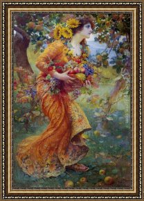 The Pear Orchard Framed Paintings - The Orchard by Franz Dvorak