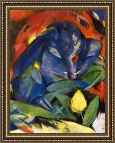 Hund Fuchs Und Katze Framed Paintings - Eber und Sau by Franz Marc
