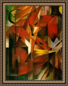 Marc Framed Paintings - Foxes by Franz Marc