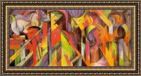 Marc Framed Paintings - Stables by Franz Marc