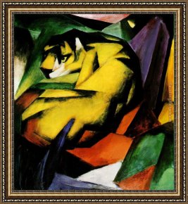 Marc Framed Paintings - Tiger by Franz Marc