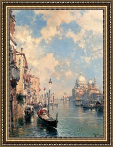 Richard Framed Paintings - The Grand Canal, Venice by Franz Richard Unterberger
