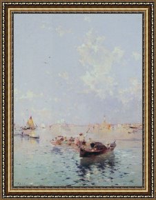Richard Framed Paintings - View to Saint Mark's Square, Venice by Franz Richard Unterberger