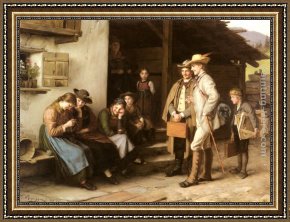 Emilie, Die Schwester Menzels Framed Paintings - Die Erste Studienreise by Franz Von Defregger