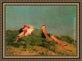 Ein Forsterheim Framed Paintings - Ein Hirtenknabe by Franz von Lenbach