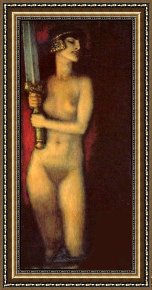 Cleopatra Testing Poisons on Condemned Prisoners Cropped Framed Paintings - judith cropped by Franz von Stuck