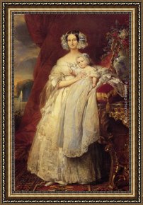 Jane Maxwell, Duchess of Gordon And Her Son The Marquis of Huntly Framed Paintings - Helene Louise Elizabeth de Mecklembourg Schwerin, Duchess D'Orleans with Prince Louis Philippe Albert D'Orleans, Comte de Paris by Franz Xavier Winterhalter