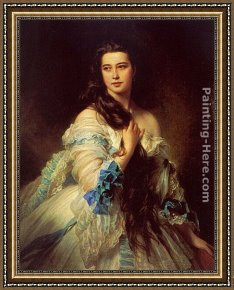 Madame Framed Paintings - Madame Barbe de Rimsky-Korsakov by Franz Xavier Winterhalter