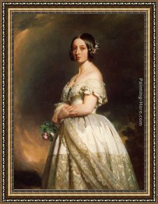 Caterina Cornaro, Queen of Cyprus Framed Paintings - Queen Victoria by Franz Xavier Winterhalter