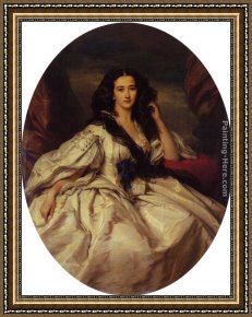 Madame Framed Paintings - Wienczyslawa Barczewska, Madame de Jurjewicz by Franz Xavier Winterhalter