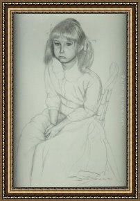The Daughters of Judah in Babylon Framed Paintings - Artist's daughter at 10 years of age by Fred Ross