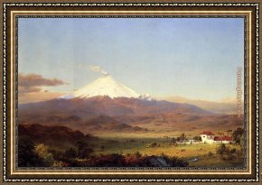 Church Framed Paintings - Cotopaxi by Frederic Edwin Church