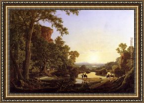 Church Framed Paintings - Hooker and Company Journeying by Frederic Edwin Church
