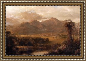 Church Framed Paintings - Mountains of Ecuador by Frederic Edwin Church