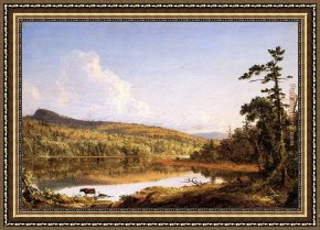 Landscape with a Lake Framed Paintings - North Lake by Frederic Edwin Church