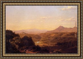 Hamlet Play Scene Framed Paintings - Scene among the Andes by Frederic Edwin Church