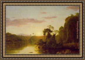 Frederic Edwin Church Framed Paintings - Scene on the Magdalene by Frederic Edwin Church