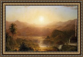 Church Framed Paintings - The Andes of Ecuador by Frederic Edwin Church