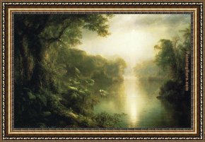 Church Framed Paintings - The River of Light by Frederic Edwin Church