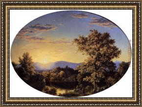 Church Framed Paintings - Twilight among the Mountains by Frederic Edwin Church