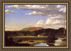 Church Framed Paintings - West Rock, New Haven by Frederic Edwin Church