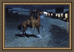 Out on The Town Framed Paintings - An Arguement with the Town Marshall by Frederic Remington