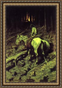 Signal Framed Paintings - Apache Fire Signal by Frederic Remington