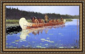 Groseilliers Framed Paintings - Radisson and Groseilliers by Frederic Remington