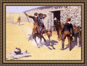 Apache Framed Paintings - The Apaches by Frederic Remington