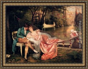 The Flirtation Framed Paintings - Flirtation by Frederic Soulacroix