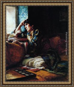 Frederick Arthur Bridgman Framed Paintings - Aicha, a Woman of Morocco by Frederick Arthur Bridgman