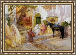 Frederick Arthur Bridgman Framed Paintings - An Algerian Street by Frederick Arthur Bridgman