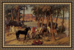 The Encampment Framed Paintings - An Arab Encampment by Frederick Arthur Bridgman
