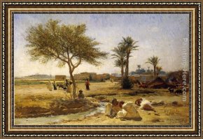 Frederick Arthur Bridgman Framed Paintings - An Arab Village by Frederick Arthur Bridgman