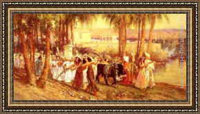 Frederick Arthur Bridgman Framed Paintings - An Egyptian Procession by Frederick Arthur Bridgman