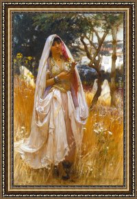 Jeune Bergere Debout Framed Paintings - La jeune mauresque by Frederick Arthur Bridgman