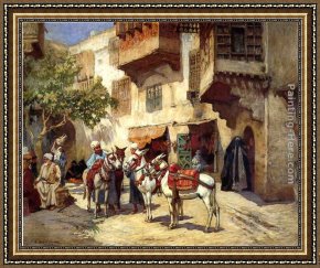 Frederick Arthur Bridgman Framed Paintings - Marketplace in North Africa by Frederick Arthur Bridgman