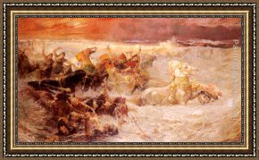 Frederick Arthur Bridgman Framed Paintings - Pharaoh's Army Engulfed By The Red Sea by Frederick Arthur Bridgman