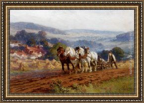 Frederick Arthur Bridgman Framed Paintings - Plowing the Field by Frederick Arthur Bridgman