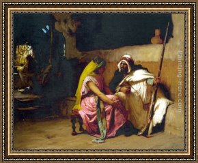 Frederick Arthur Bridgman Framed Paintings - Tete a Tete by Frederick Arthur Bridgman
