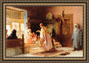 Frederick Arthur Bridgman Framed Paintings - The Messenger by Frederick Arthur Bridgman