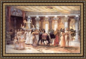 Frederick Arthur Bridgman Framed Paintings - The Procession of the Sacred Bull Anubis by Frederick Arthur Bridgman