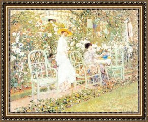 Frieseke Framed Paintings - Lilies by Frederick Carl Frieseke