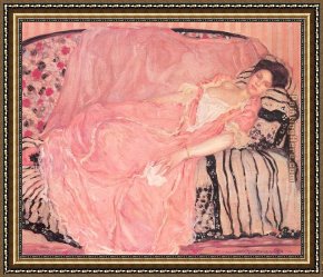 Frieseke Framed Paintings - Portrait of Madame Gely by Frederick Carl Frieseke