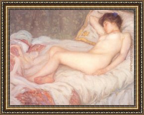 Frieseke Framed Paintings - Sleep by Frederick Carl Frieseke