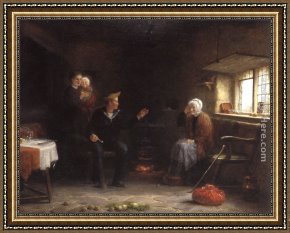 Hardy Framed Paintings - A Sailors Tale by Frederick Daniel Hardy