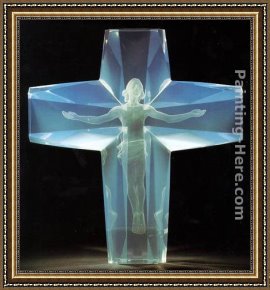 Cross in The Wilderness Framed Paintings - The Cross of the Millennium by Frederick Hart