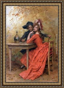 Kaemmerer Framed Paintings - The Lady In Red by Frederick Hendrik Kaemmerer